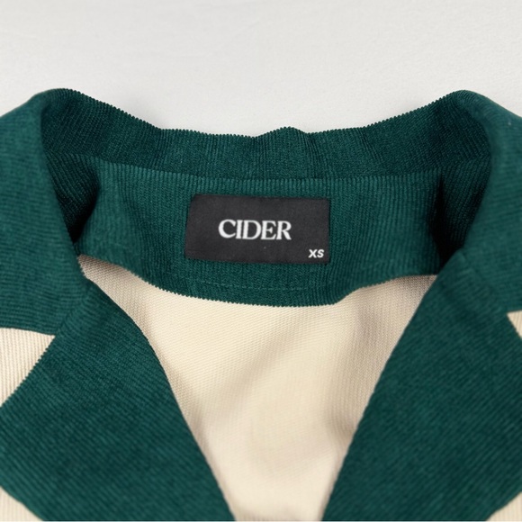 Cider Retro Colorblock Short Sleeve Button Up Crop Blouse Patchwork XS Like New - Picture 4 of 10